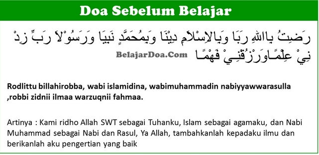 Doa Mau Belajar Dan Artinya - Kumpulan Doa